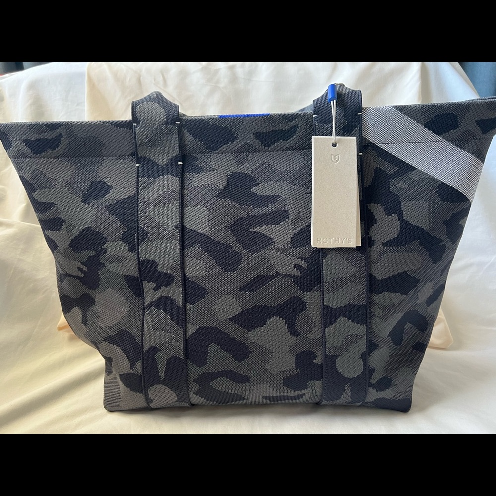 NWT Rothy’s The Essential Tote Camo Black/Gray Retired Color
